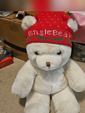 Vintage Maison Blanche Bingle Bear Christmas Plush 25" No Scarf Used Condition .
